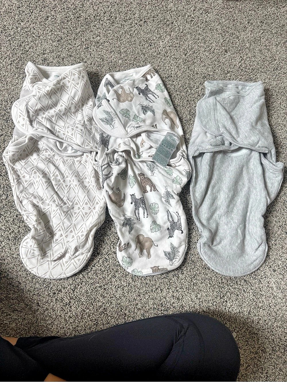 Set of 3 aden + anais Baby sleep sacks Animal Print Size 0-3M